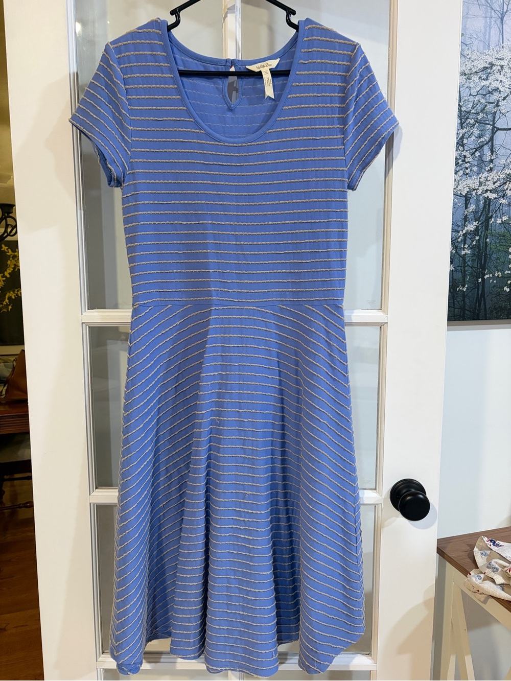 Matilda Jane Periwinkle Adventure Begins Fit Flare Dress Women’s Medium